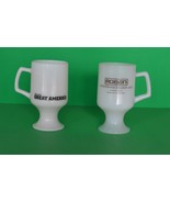 Glassware-Vintage white milk glass set of 2 drinking glasses with handles - $22.50