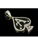 Men&#39;s Ice Diamond Hip Aces Spade Hop Pendant Charm 1/2 Ct 10K Yellow Gol... - $220.37 CAD
