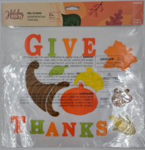 Holiday Living Gel Window Clings Stickers Fall Season Thanksgiving  Give Thanks - £6.32 GBP