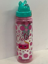 Reusable Bpa Free &quot;Cutie&quot; Pie Printed Water Bottle, Built In Straw - £9.44 GBP