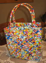 Candy Wrapper Tote-Woven-Multi color-2 Handles - €17,49 EUR