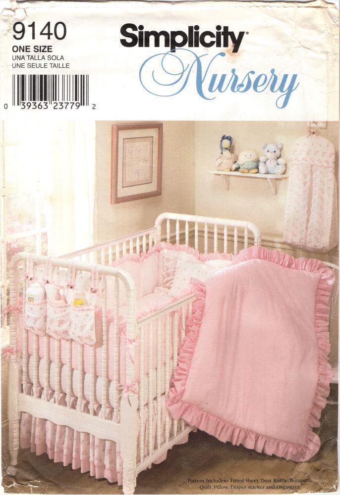 Simplicity 9140 Nursery Accs Quilt Bumpers Diaper Stacker More Pattern Uncut - $5.99