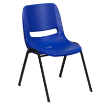 HERCULES Series 440 lb. Capacity Kid&#39;s Navy Ergonomic Shell Stack Chair with Bla - £55.94 GBP+