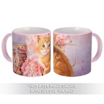 Cat : Gift Mug Cute Animal Kitten Funny Friend Flowers Pet Pink - £12.57 GBP