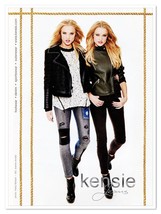 Kensie Jeans Blonde Twin Sisters Leather 2014 Full-Page Print Magazine Ad - £7.58 GBP