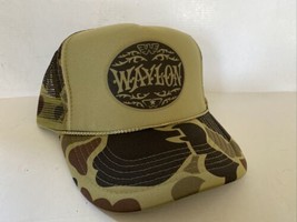 Vintage Waylon Jennings Hat Hunting Trucker Hat snapback Camo Cap Concer... - £14.07 GBP