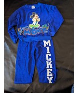 1980 Mickey Maus Arzt Sweat Anzug Hose Shirt Blau Disney Pilgrim Jugend USA - $59.29+