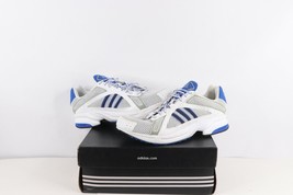 NOS Vintage Adidas Rotterdam Q.S Running Jogging Gym Shoes White Blue Me... - £93.44 GBP