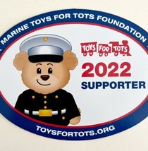 Marine Toys For Tots Foundation Magnet Oval Military Charity Supporter 2022 E55 - £15.97 GBP