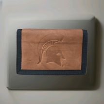 Michigan State Rico Wallet Genuine Leather &amp; Nylon Trifold - $16.34