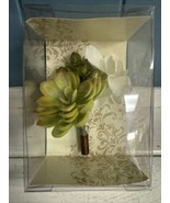 Lillian rose “Miss” Green Succulent Men’s Boutonniere Rustic Wedding NIB... - £13.39 GBP