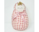 12&quot; PIER 1 IMPORTS PINK &amp; WHITE PLAID BABY DOLL STUFFED ANIMAL PLUSH TOY... - $56.05