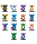 14Pcs Disney Stitch Minifigure Multi Stitch Minifig Assembly Mini Building Block - $482.32 MXN