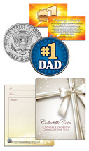 #1 DAD World’s Greatest Dad Father&#39;s Day JFK Kennedy Half Dollar U.S. Coin - £6.68 GBP