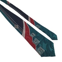 Norseman Mens Necktie Vintage Teal Maroon Office Work Casual Dad Gift - £11.70 GBP