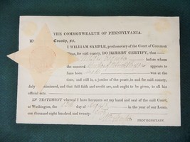 1825 Antique Legal Document Washington Co. Pa Patrick Bryson? Justice Of Peace - £69.59 GBP