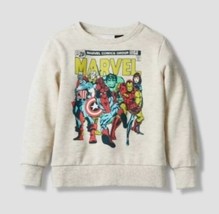 Marvel Comics Toddler Boys&#39; Solid Pullover Sweatshirt - Oatmeal 4T New With Tags - £7.98 GBP