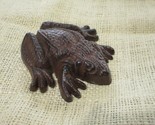 Cast Iron Frog Paper Weight Garden Yard Shelf Decor Figurine 3 1/2&quot; Rust... - £10.96 GBP