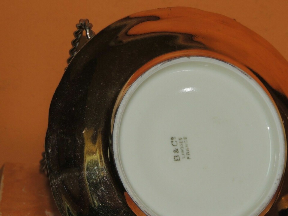 Saucer 5.25" Gold Overlay w raised floral pattern B&Co Bernardaud Limoges France Item image 12