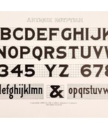 Antique Egyptian Font Example 1899 Victorian Craft Drawing Ephemera DWKK19 - $19.99