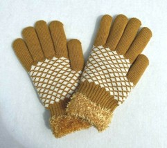 Womens Winter Snow Glove Warm Thick Diamond Pattern Knit with Cozy linin... - £8.25 GBP