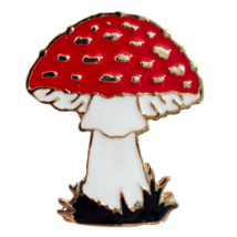 Mushroom Pin Badge Enamel Brooch Lapel Toadstool Fly Agaric Poison Fungi Fun Pin - £4.38 GBP