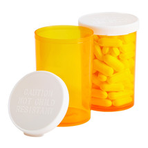 50 Pack Empty Pill Bottles W/ Caps For Medication, Orange 20 Dram Plasti... - $40.99
