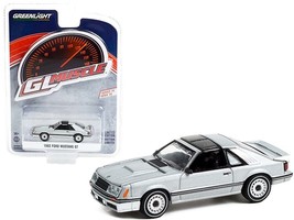 1982 Ford Mustang GT 5.0 Silver Metallic with Black Stripes &quot;Greenlight ... - $36.49