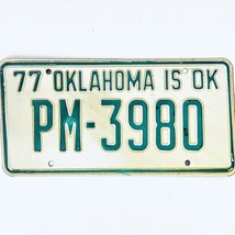 1977 United States Oklahoma Pushmataha County Passenger License Plate PM-3980 - £14.73 GBP