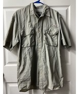 Magellan Outdoors Button Shirt Men&#39;s Size M Khaki Pockets Fishing Outdoo... - $11.36