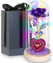 Rose Flower Gifts for Women Her, Light up Artificial Flowers Preserved Rose in G - £24.16 GBP