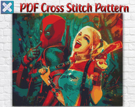 Harley Quinn The Suicide Squad Joker Movie Cross Stitch Pattern Deadpool Chart - £3.73 GBP