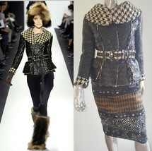 $3,900 Oscar De La Renta Stunning Mohair Wool Metallic Check Runway Coat Us 4 - $897.00