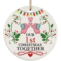 hdhshop24 Our 1 Years Anniversary Elephant Couple in Love Ornament 1st Wedding K - $19.75