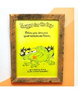 Vintage 1977 Hallmark Poster &quot;You Have to Kiss A Few Toads&quot; Framed Seale... - $433.64 MXN