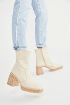 Free People Ruby Platform Ankle Boots Ivory Leather ( 38 ) - £117.43 GBP