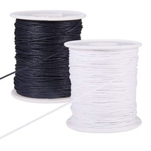 200 Yards 1Mm Waxed Cotton Thread Cords Jewelry Thread Beading String Spool For  - £12.63 GBP