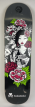 Tokidoki Team Tattoo Girl Pink Green Tiger Flowers Diamond 7.75" Skatebo... - $108.89
