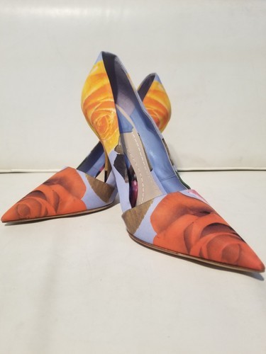 Dior 2014 Rose Stiletto Heel Pump Shoes Multicolored Floral Silk 37 Item image 2