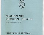 1937 Shakespeare Festival Program Merry Wives of Windsor Stratford Upon ... - £39.40 GBP