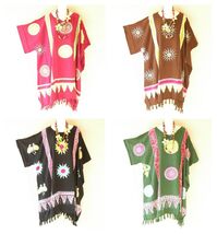 LG4 Batik Hippy Batwing 42" Length Midi Kimono Dolman Women Abaya Dress ... - $29.90