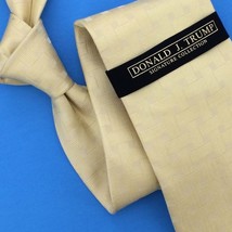 Donald J. Trump President Tie Cream Sold Geometric Luxury Necktie Silk L... - £101.23 GBP