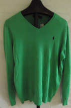 NWT Polo Ralph Lauren Tiller Green Pima cotton Thin Knit Sweater Men Lar... - $49.49