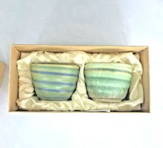 Glazed Asian Bowls Chungli Business Set of 2 Hotel Blue Green New In Box... - £2.98 GBP