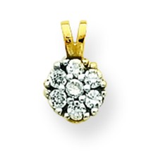 10K Gold Small CZ Flower Charm Pendant Jewelry 10mm x 7mm - £42.85 GBP