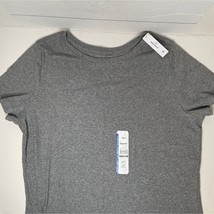 Time &amp; Tru Gray Fitted Soft Ribbed Tshirt Crewneck Womens 3XL XXXL 22 - $24.99