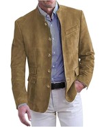 Blazer uomo nuovo scamosciato marrone fatto a mano vera pelle di agnello... - $235.40 CAD+