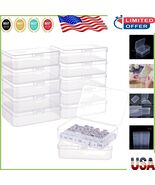 Compact 12 Clear Plastic Boxes with Lids for Organizing Crafts &amp; Accesso... - $44.74 CAD