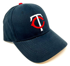 MLB MINNESOTA TWINS LOGO NAVY BLUE ADJUSTABLE CURVED BILL HAT CAP TWIN C... - £13.36 GBP