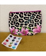 ESTEE LAUDER Leopard Print Lilies &amp; Dragonfly Cosmetic Makeup Bag Gemsto... - $18.33 CAD